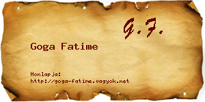 Goga Fatime névjegykártya